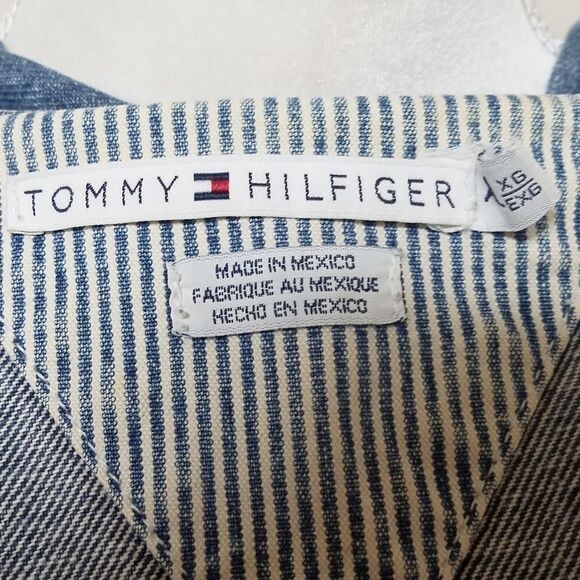 Vtg Y2K Tommy Hilfiger Goose Denim Jacket XL - Picture 14 of 16
